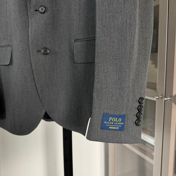 Polo Ralph Lauren Modern Fit Suit 38R 31W NEW Charcoal Heather Grey Blazer Pants - Picture 5 of 11